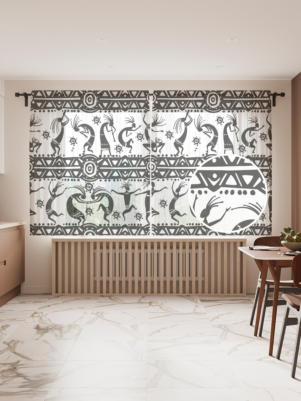 

Фототюль JoyArty "Этнические танцы", 145x180 см (2 полотна со шторной лентой + 50 крючков), Этнические танцы