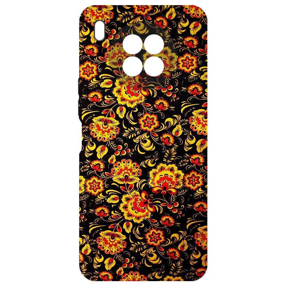 

Чехол-накладка Krutoff Soft Case Хохлома для Huawei Nova 8i, Черный