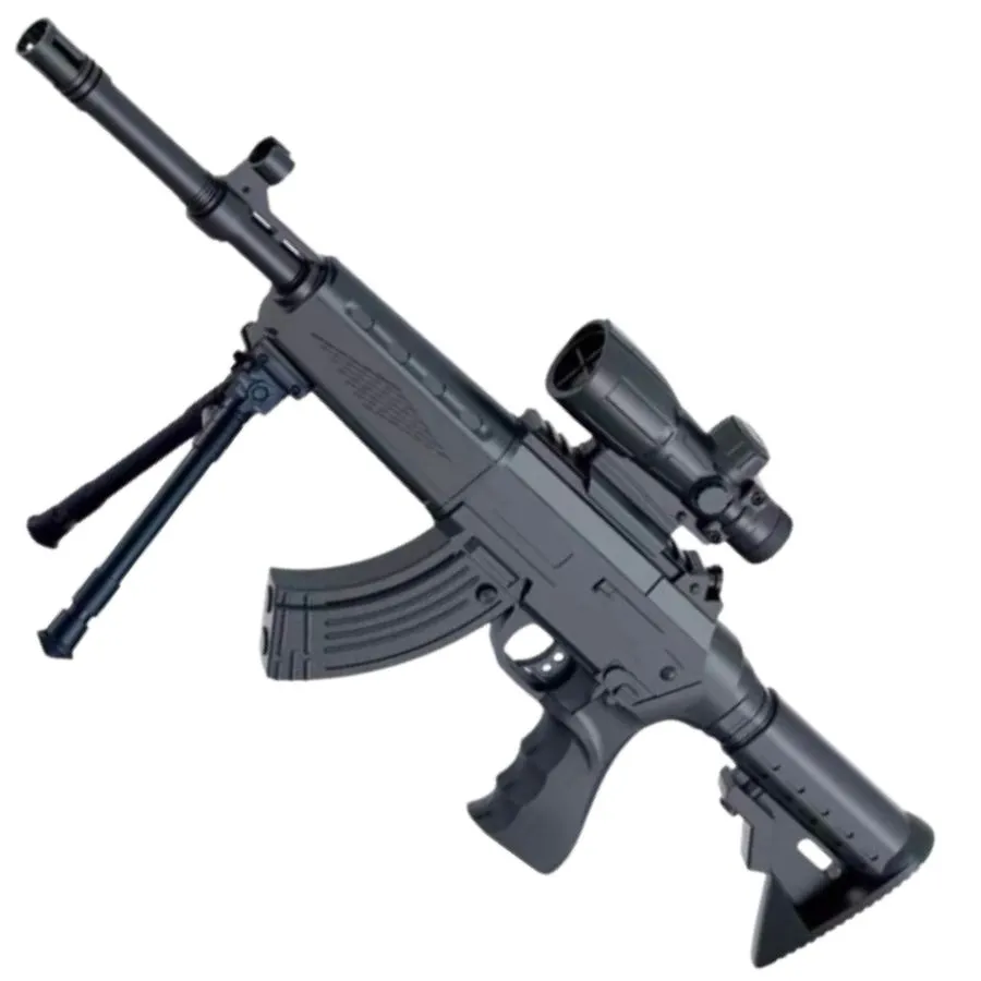 

Игрушечный автомат пули орбизы с прицелом на сошках черный, автомат