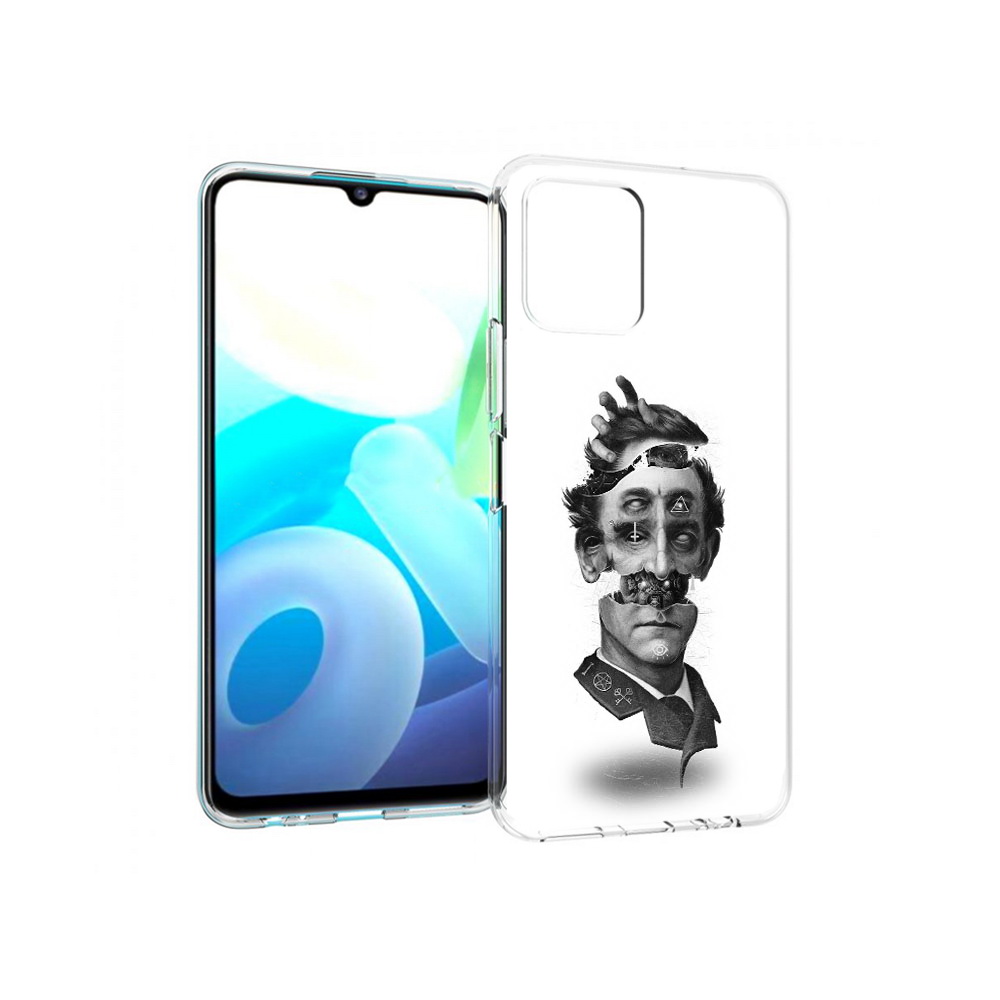 

Чехол MyPads Tocco для Vivo Y15s страшное лицо абстракция (PT224456.390.628), Прозрачный, Tocco