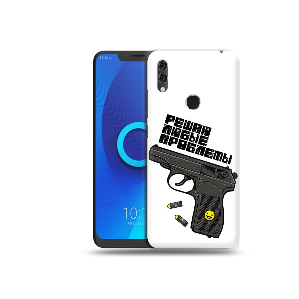 

Чехол MyPads Tocco для Alcatel 5V пистолет против проблем, Прозрачный, Tocco