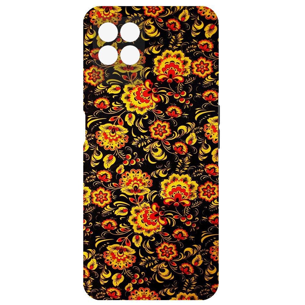 

Чехол-накладка Krutoff Soft Case Хохлома для Realme 8i, Черный
