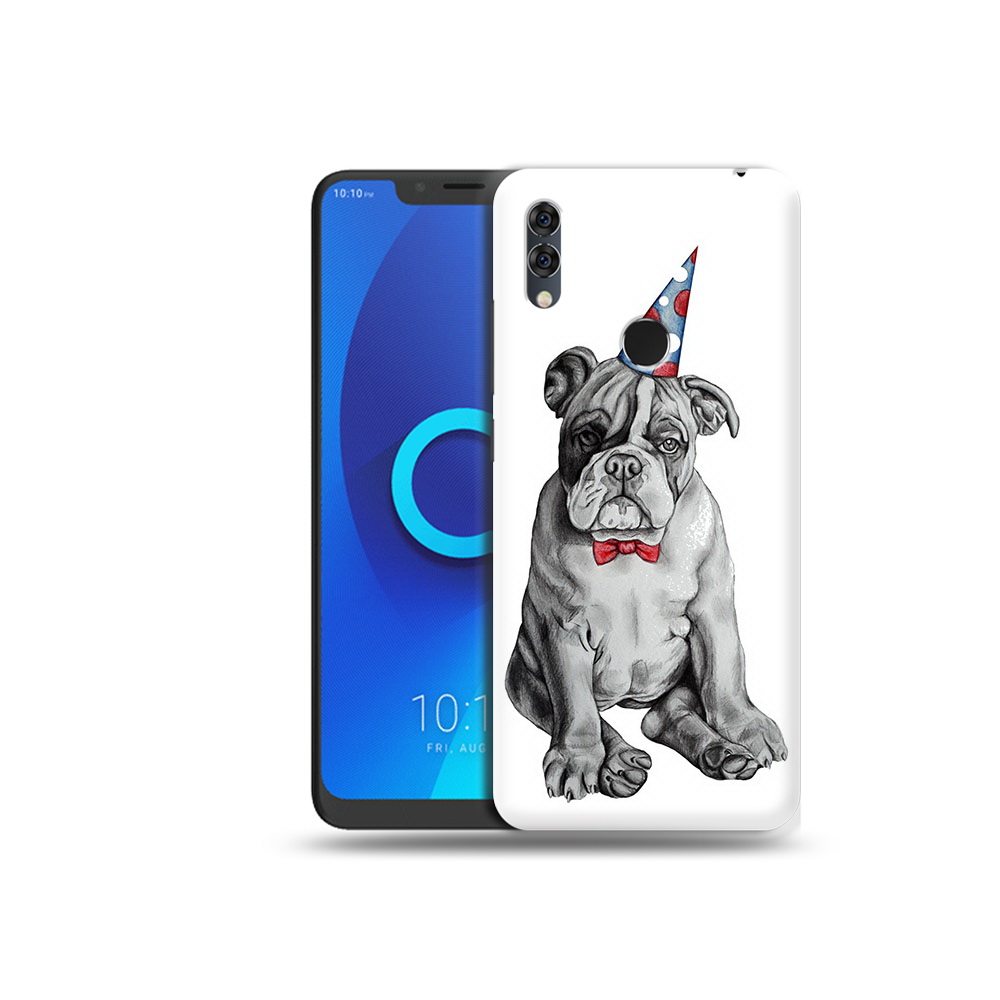 

Чехол MyPads Tocco для Alcatel 5V праздничный щенок, Прозрачный, Tocco