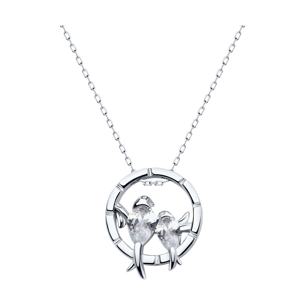

Колье из серебра 40-45 см SOKOLOV 94070834-91, фианит, 94070834-91