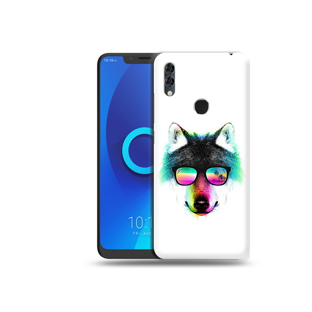

Чехол MyPads Tocco для Alcatel 5V радужный волк, Прозрачный, Tocco