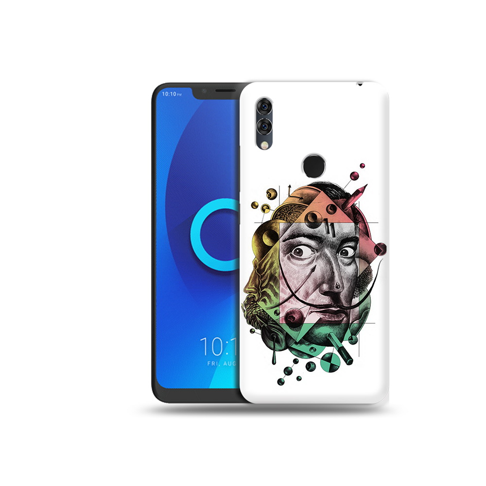 

Чехол MyPads Tocco для Alcatel 5V разноцветное лицо абстракция, Прозрачный, Tocco