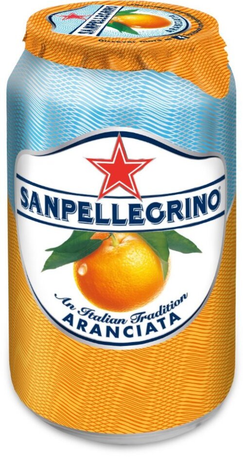 Газированный напиток S.Pellegrino со вкусом Апельсина ж/банка 0,33л*24шт