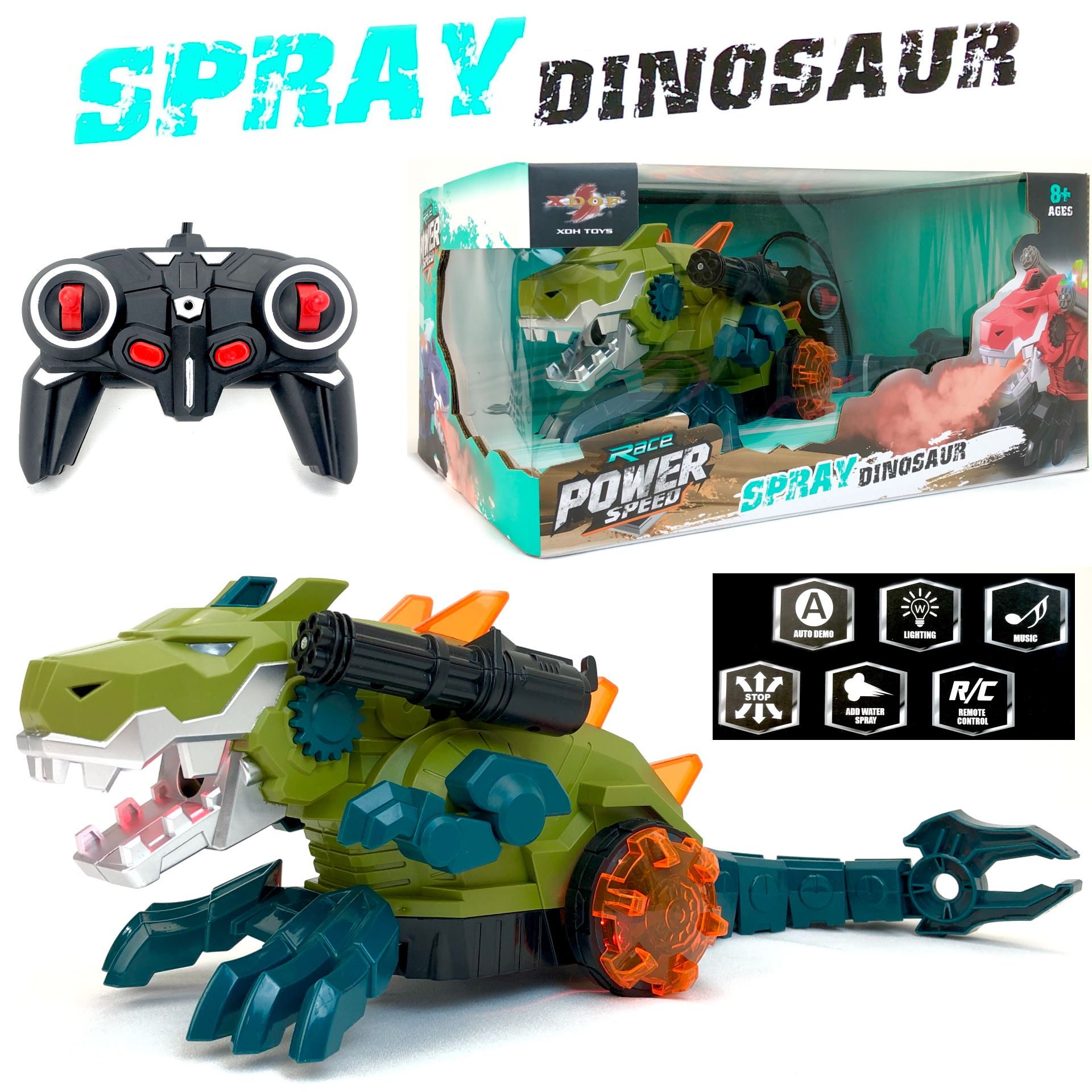 

Радиоуправляемый динозавр Dinosaurs Island Toys пускает пар, светится, рычит, 110496