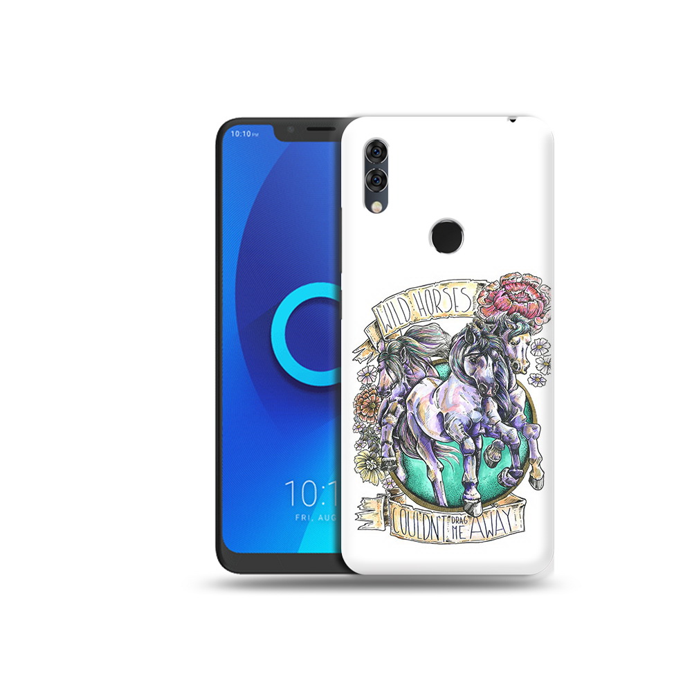 

Чехол MyPads Tocco для Alcatel 5V рисунок коней в цветах, Прозрачный, Tocco