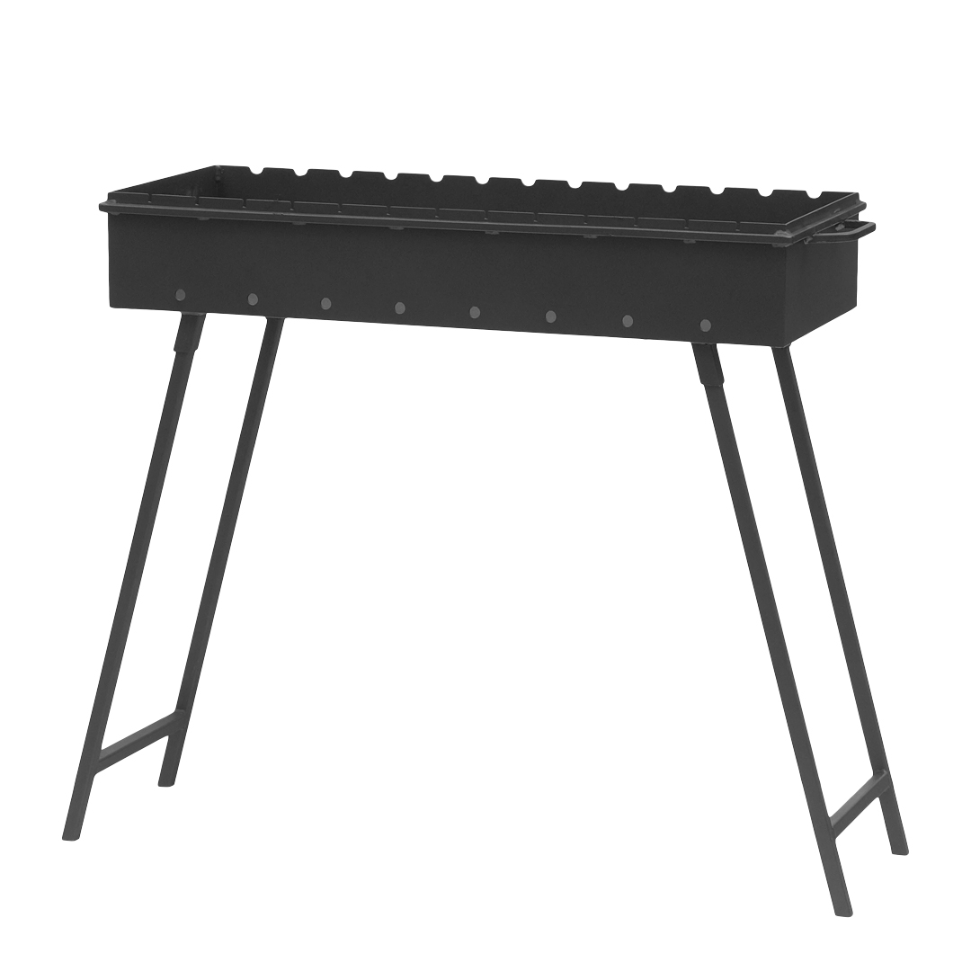 Мангал стационарный дачный 90 см Просто Огонь на 13 шампуров, сталь 3 мм