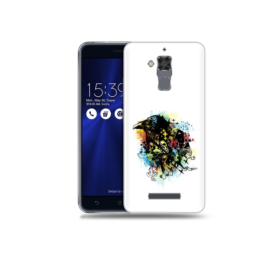 

Чехол MyPads Tocco для Asus ZenFone 3 Max (ZC520TL) ворон и черепа, Прозрачный, Tocco