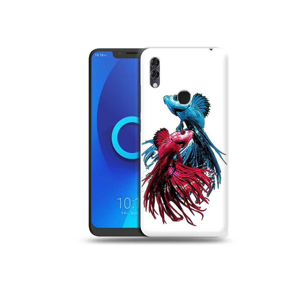 

Чехол MyPads Tocco для Alcatel 5V рыбы петушки, Прозрачный, Tocco