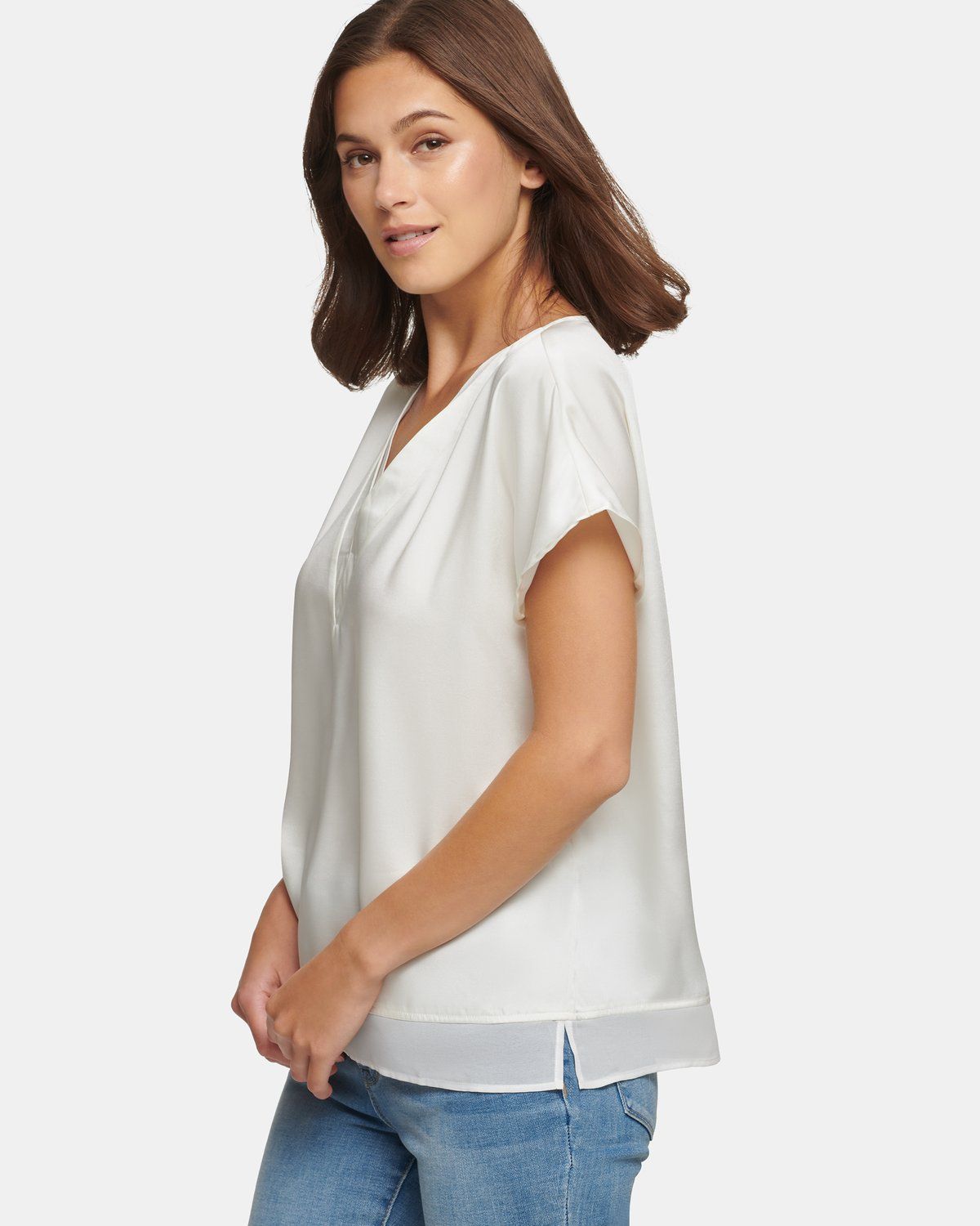 

Блуза женская DKNY P0RA7CLZ белая M, P0RA7CLZ