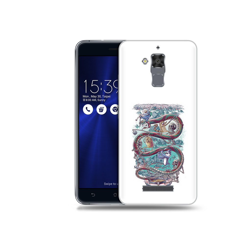 

Чехол MyPads Tocco для Asus ZenFone 3 Max (ZC520TL) время приключений страшилка, Прозрачный, Tocco