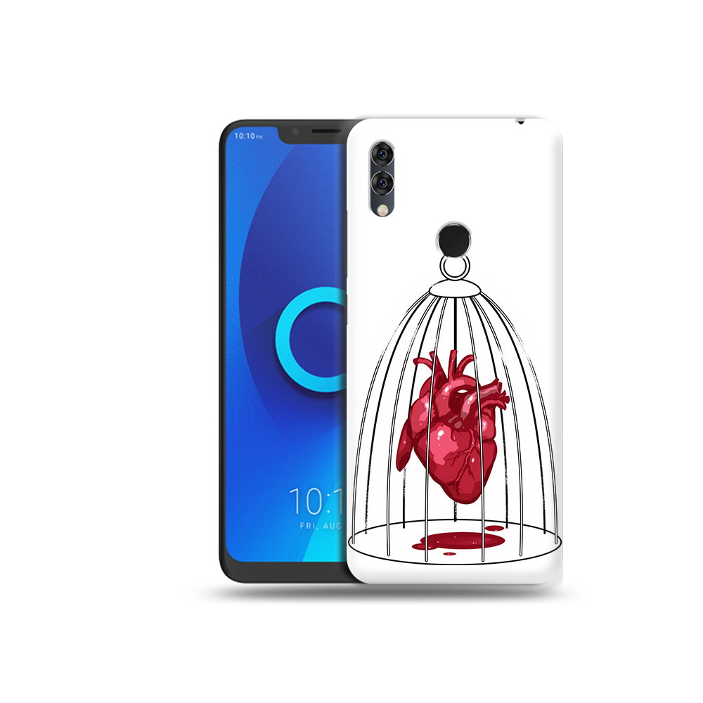 

Чехол MyPads Tocco для Alcatel 5V сердце в клетке, Прозрачный, Tocco