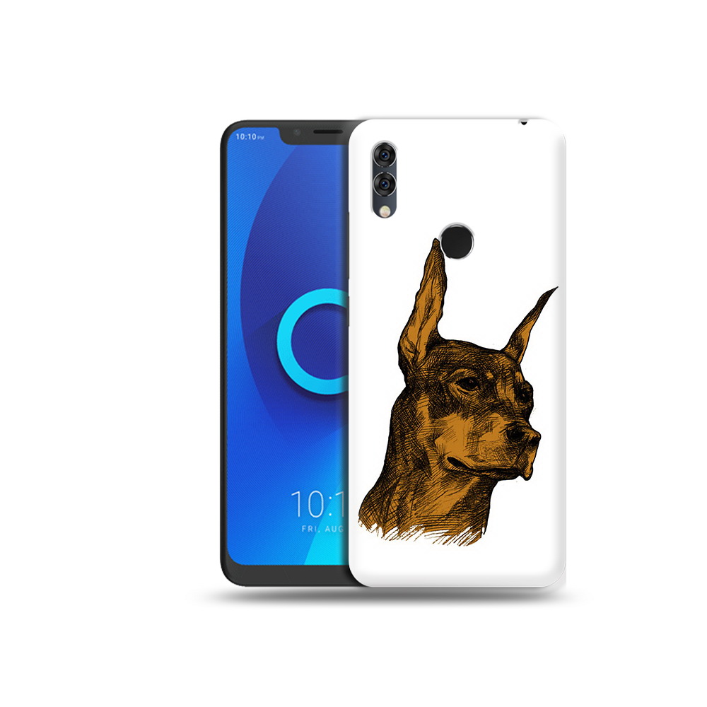 

Чехол MyPads Tocco для Alcatel 5V скетч доберман, Прозрачный, Tocco