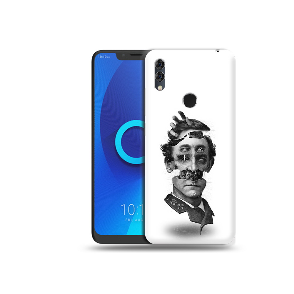 

Чехол MyPads Tocco для Alcatel 5V страшное лицо абстракция, Прозрачный, Tocco