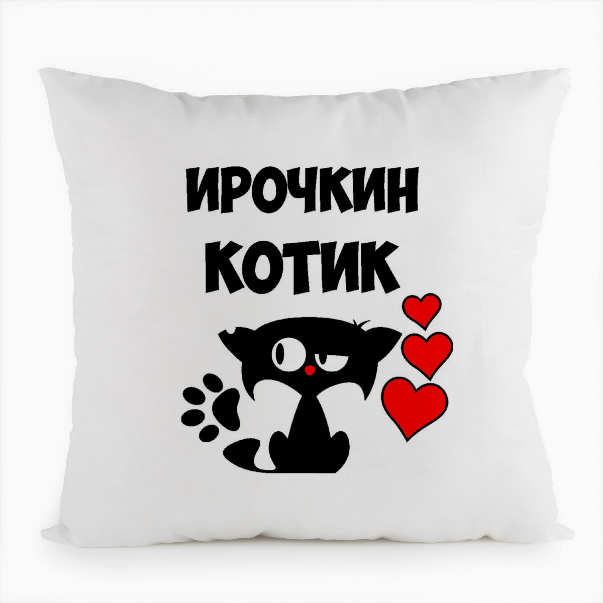 фото Подушка белая coolpodarok ирочкин котик