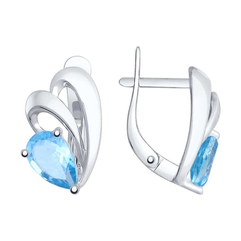 

Серьги женские из серебра SOKOLOV 92021753, топаз, 92021753