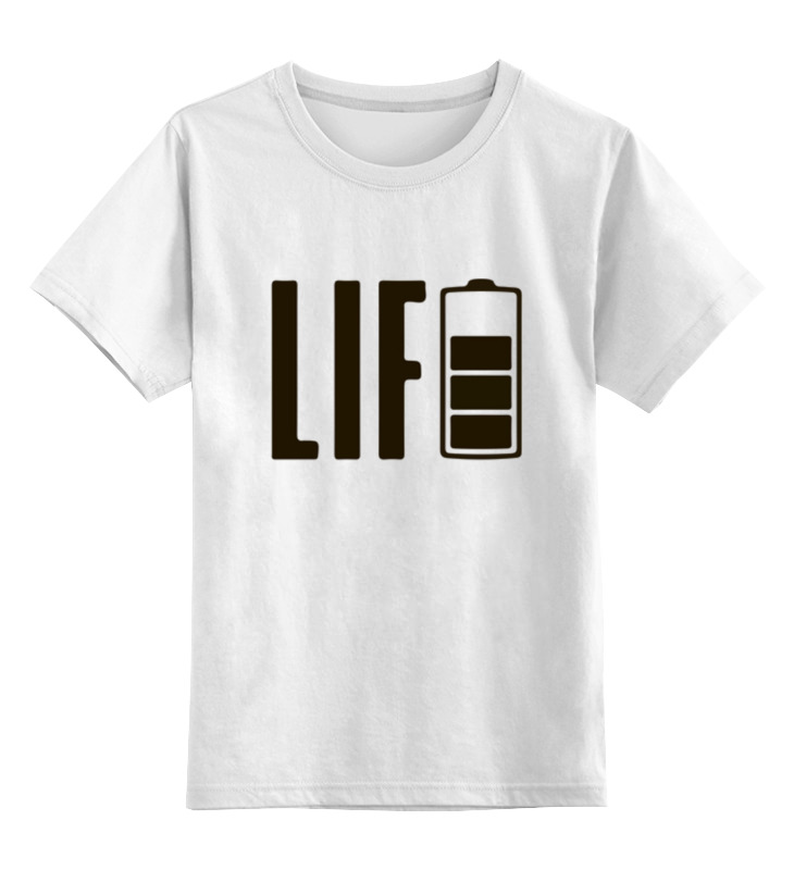 

Детская футболка Printio Life на зарядке цв.белый р.104, 0000003391926
