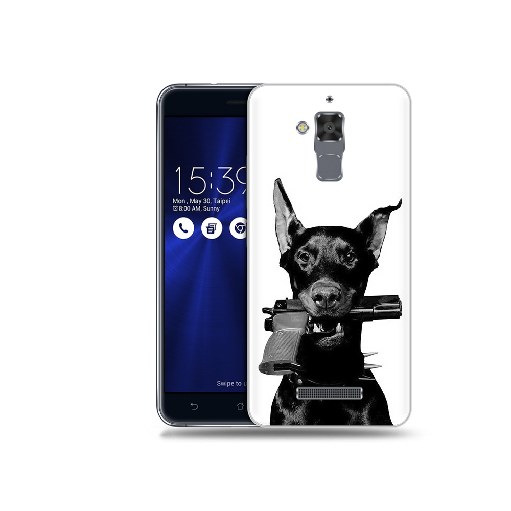 

Чехол MyPads Tocco для Asus ZenFone 3 Max (ZC520TL) доберман с пистолетом, Прозрачный, Tocco