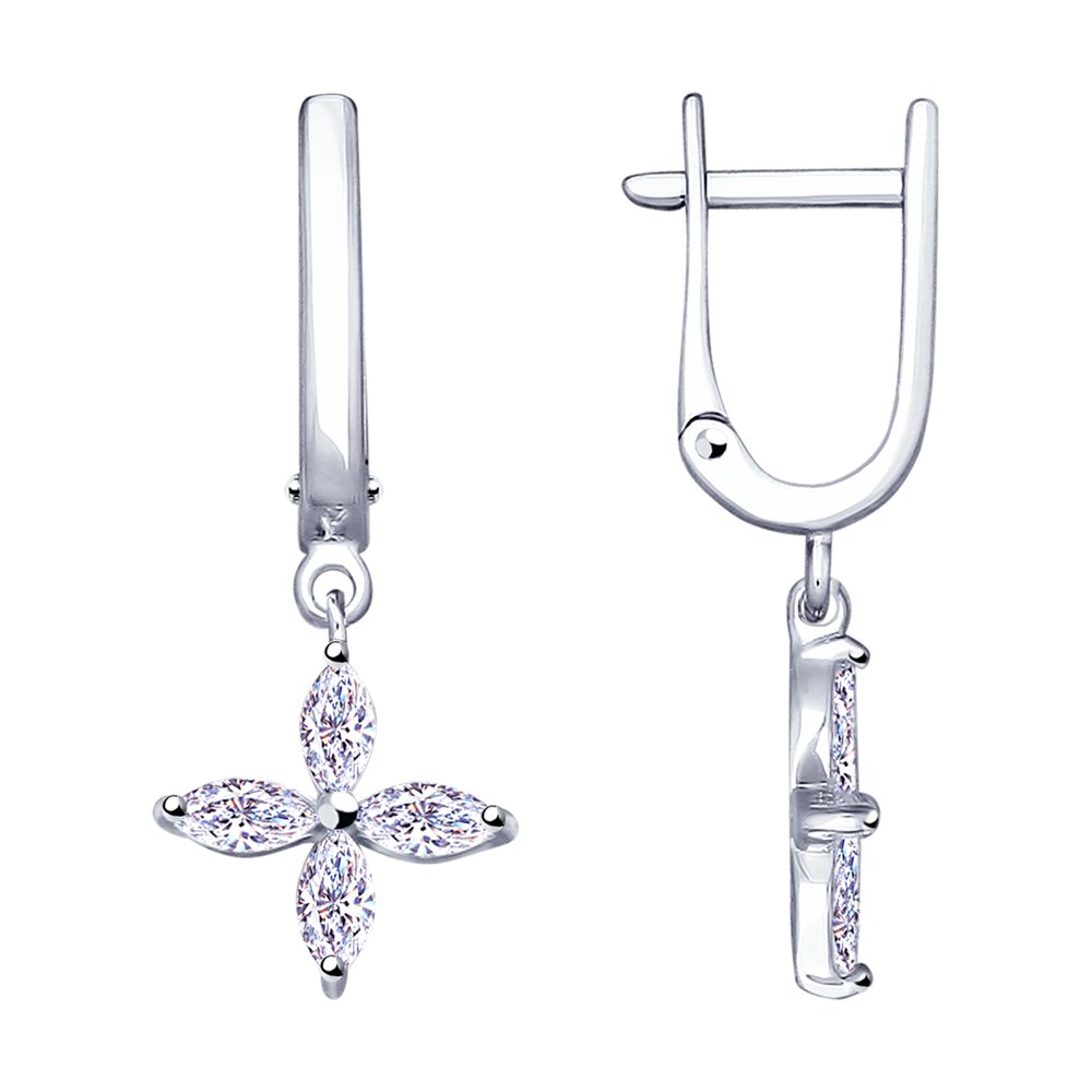 

Серьги подвески из серебра SOKOLOV 94023051, фианит, 94023051