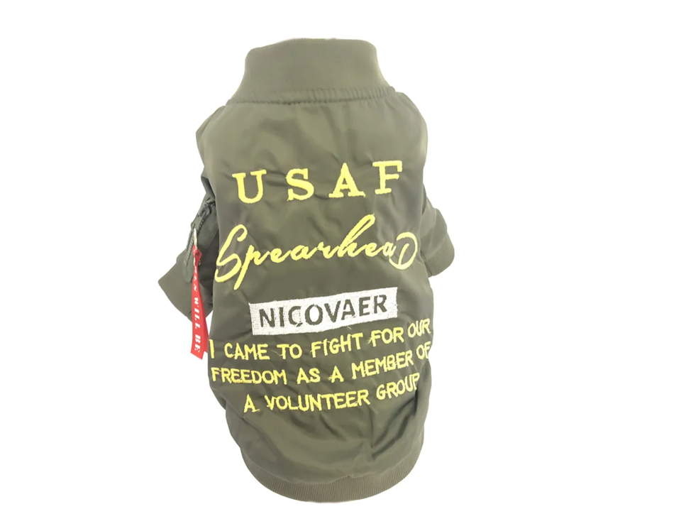 Непромокаемая куртка для собак и кошек Nicovaer Волонтер, унисекс, хаки, XL