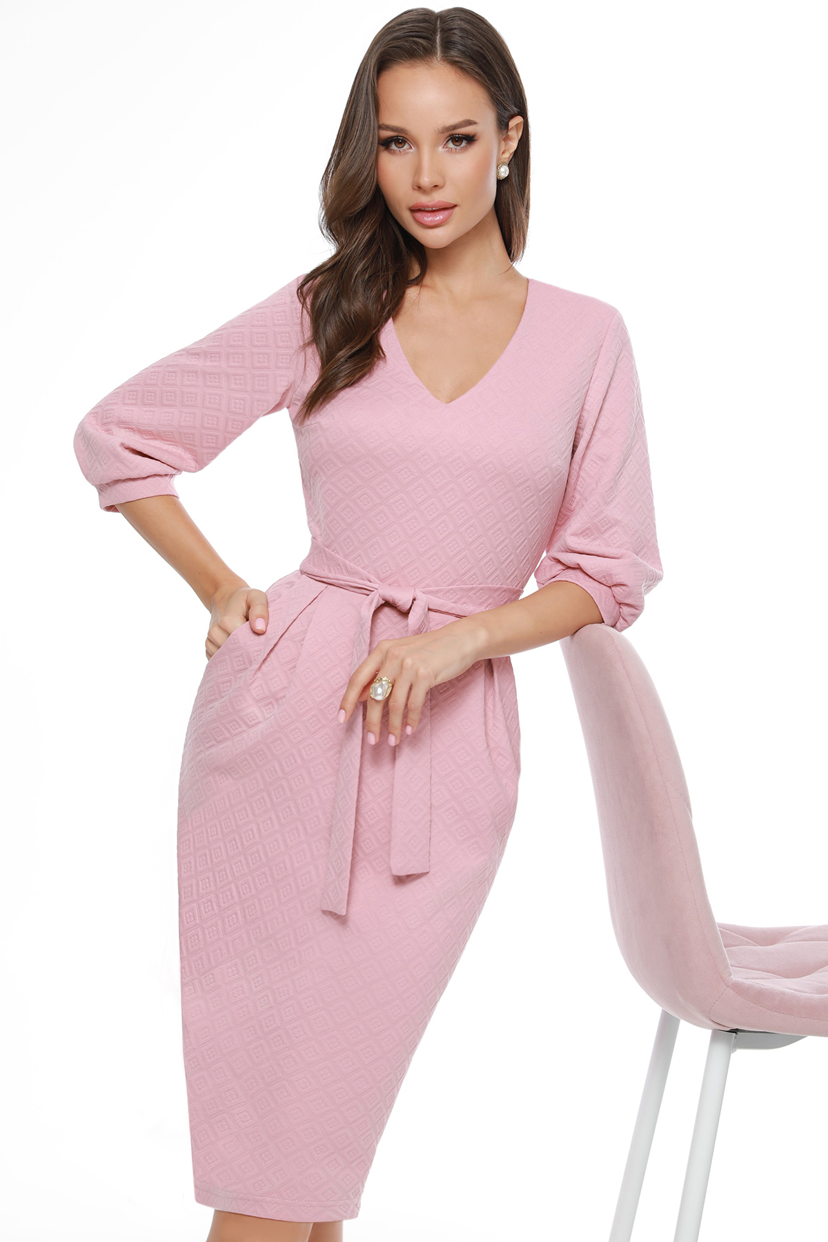 Платье женское DStrend Особое мнение розовое 52 RU