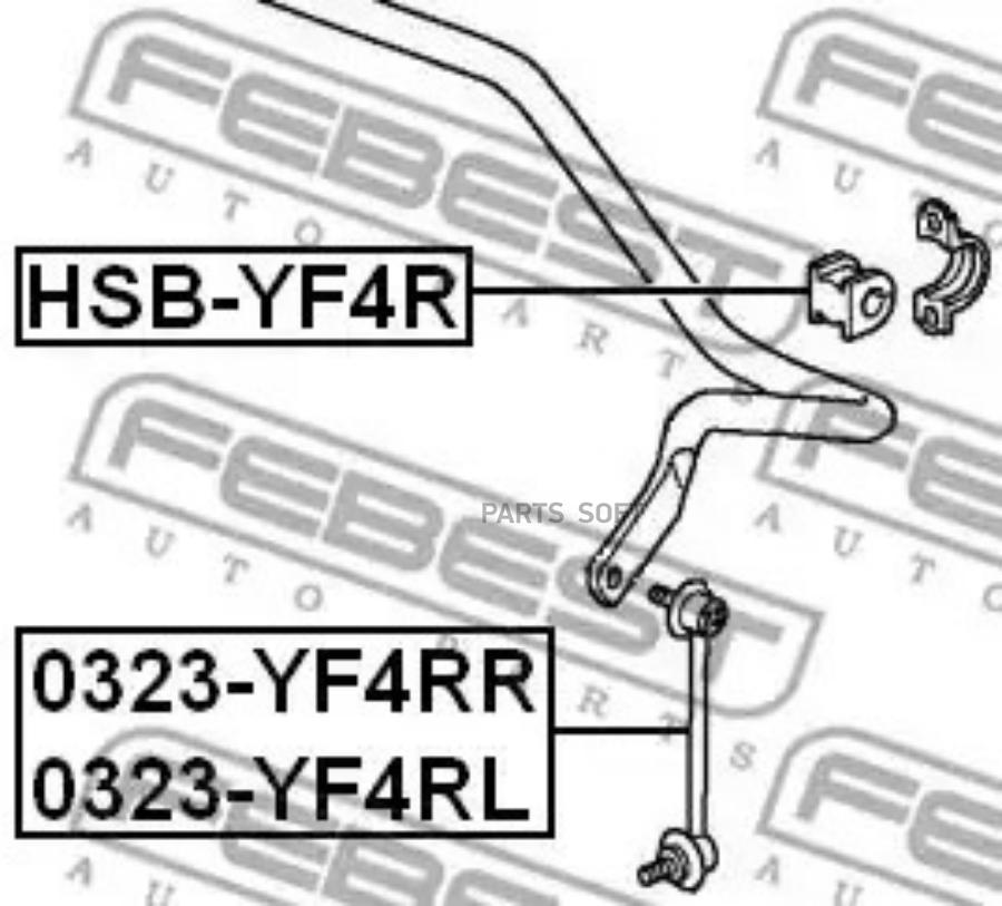 

FEBECT HSBYF4R Втулка стабилизатора | зад прав/лев |