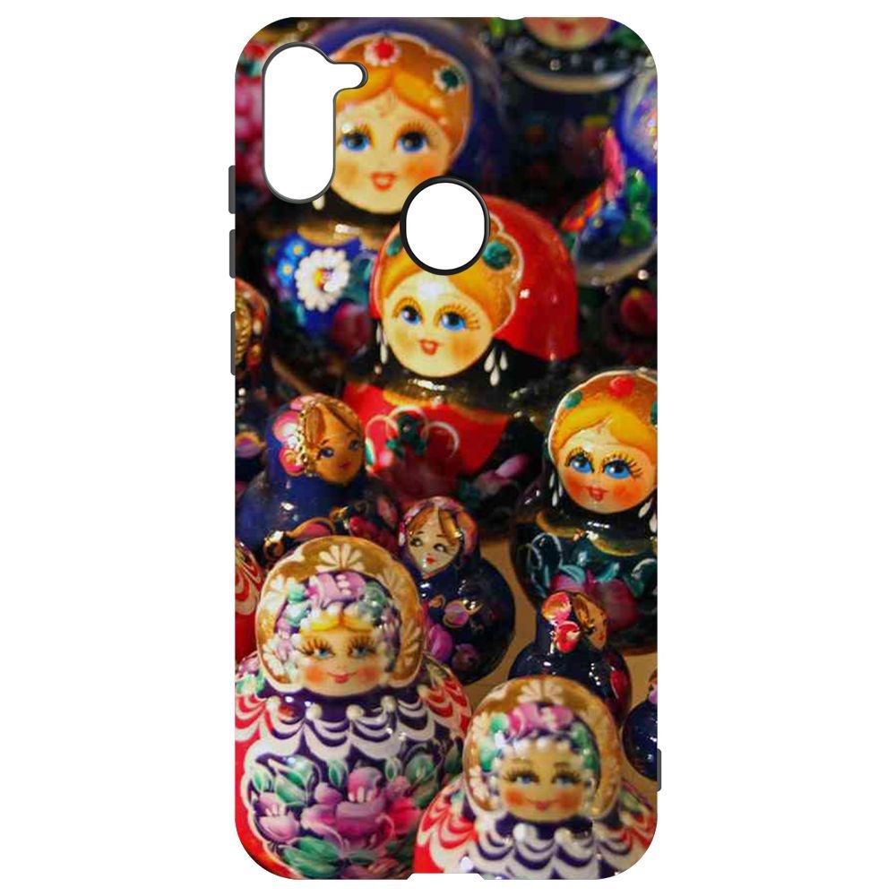 

Чехол-накладка Krutoff Soft Case Матрешка для Samsung Galaxy A11 (A115), Черный