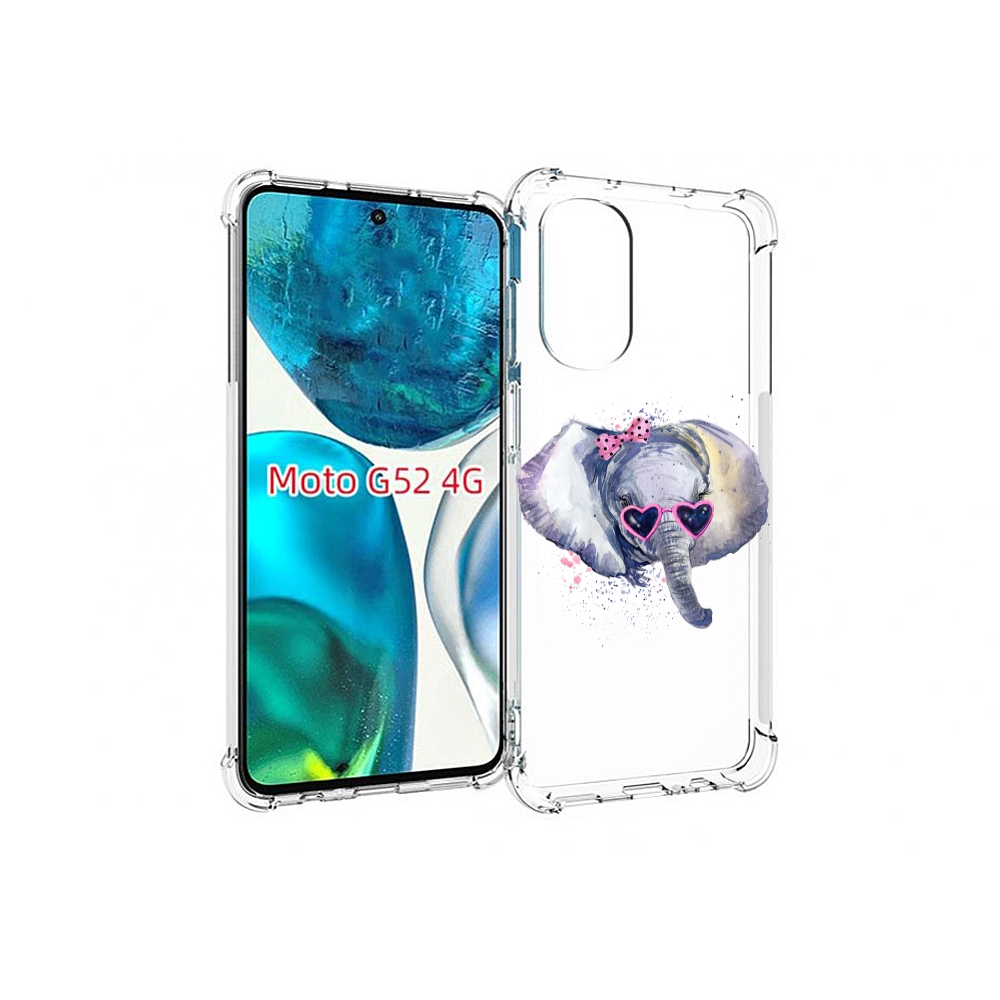 

Чехол MyPads слоник в очках для Motorola Moto G82 / Moto G52, Прозрачный, Tocco