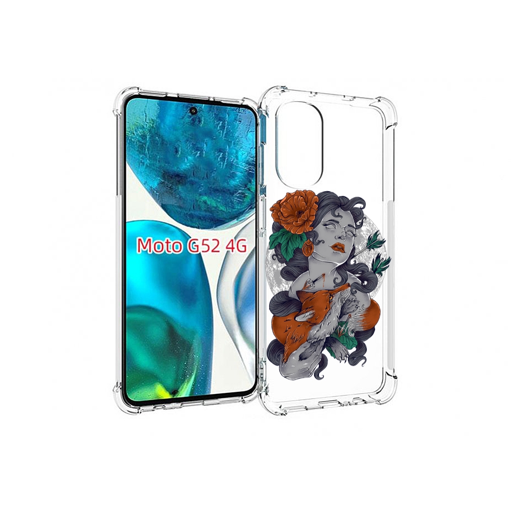 

Чехол MyPads темная девушка с лисой для Motorola Moto G82 / Moto G52, Прозрачный, Tocco