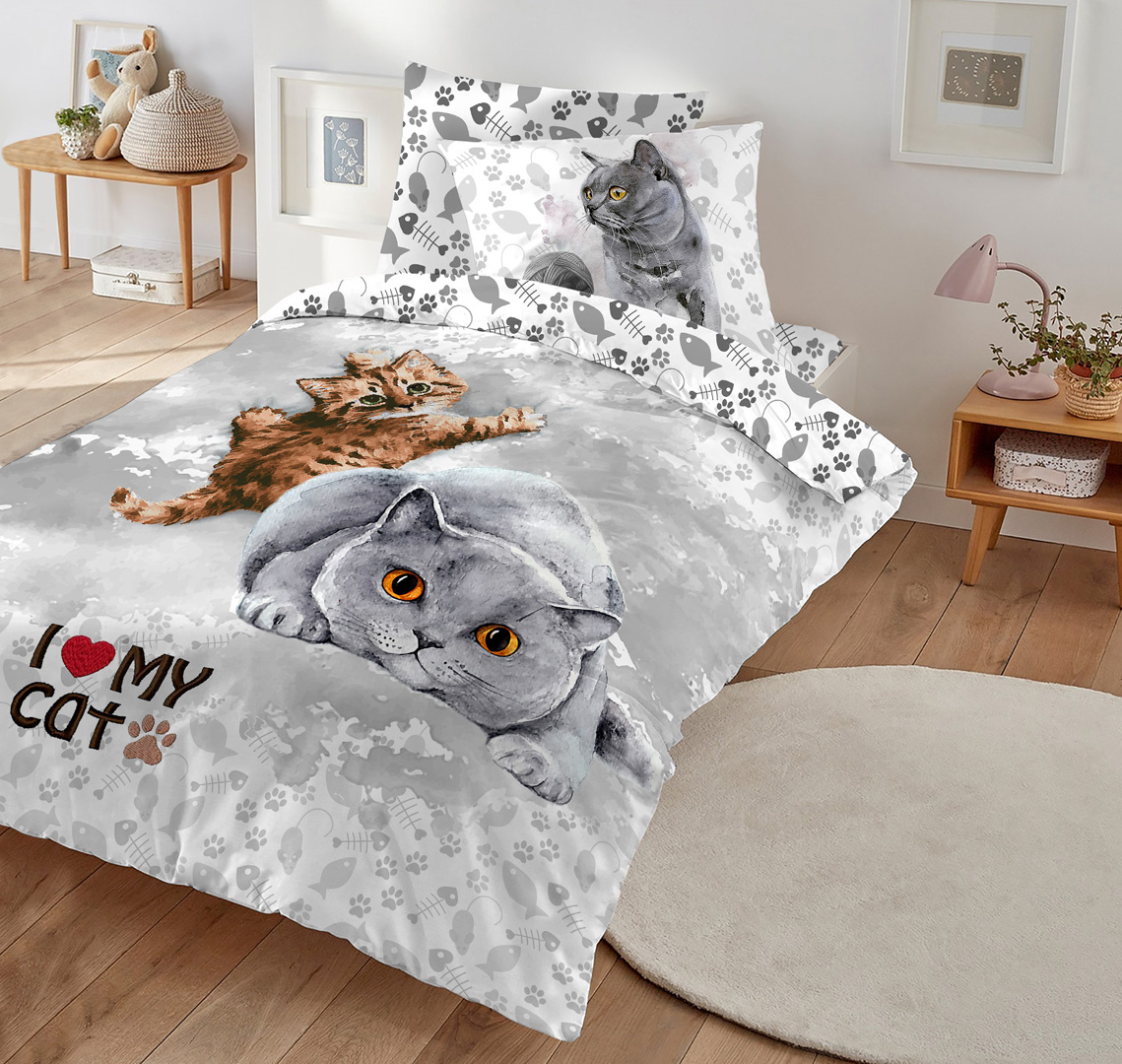 

Постельное белье 1,5 спальное I Love my CAT наволочка (1) 50х70 сатин, SL I Love my CAT