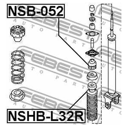 фото Пыльник амортизатора febest nshbl32r для nissan altima, maxima vii,viii, teana iii