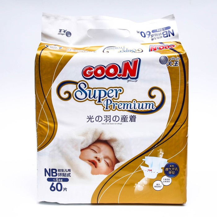 

Подгузники GOO.N Супер Премиум NB (до 5 кг) 60 шт.