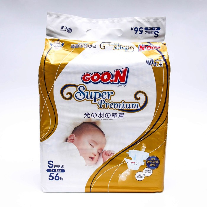 

Подгузники GOO.N Супер Премиум S (4-8 кг) 56 шт.