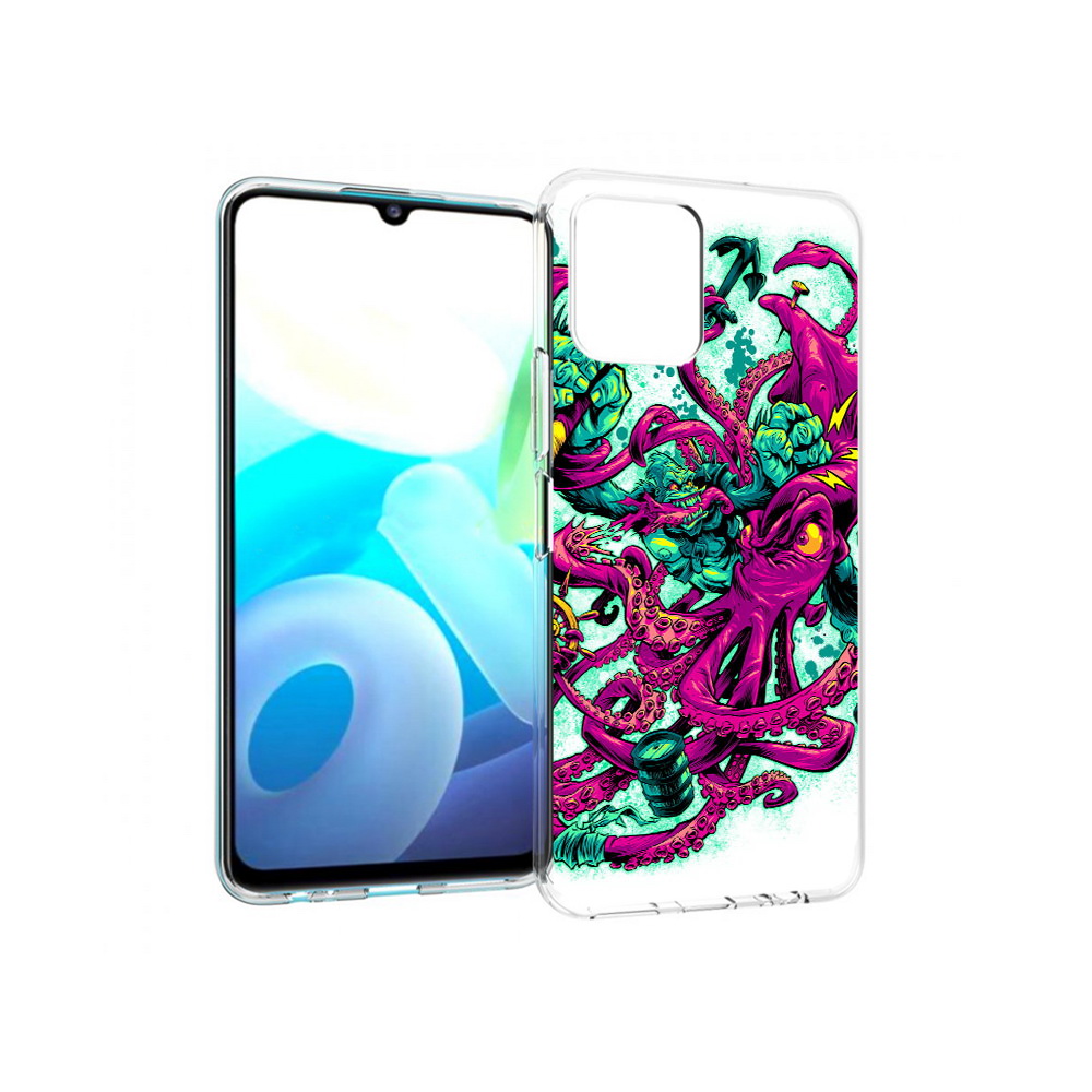 

Чехол MyPads Tocco для Vivo Y15s фиолетовый кракен (PT224456.390.657), Прозрачный, Tocco
