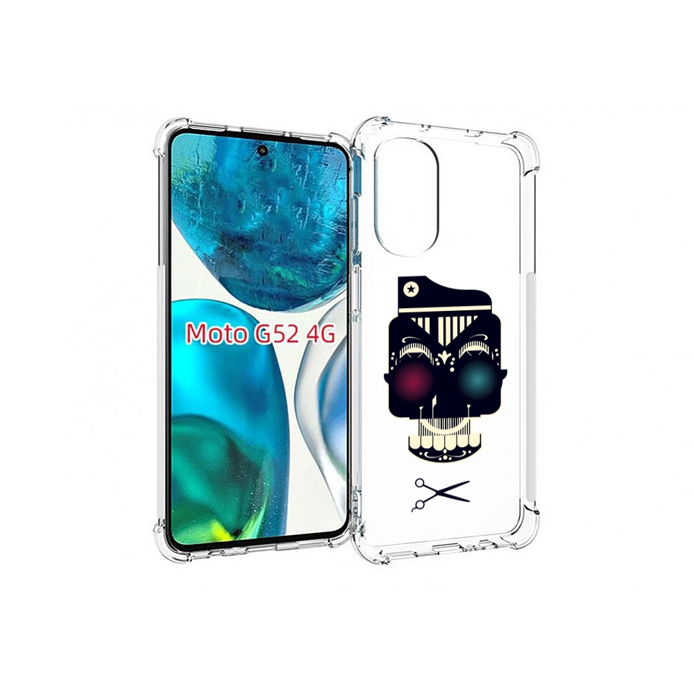 

Чехол MyPads черно белый скелет с яркими глазами для Motorola Moto G82 / Moto G52, Прозрачный, Tocco