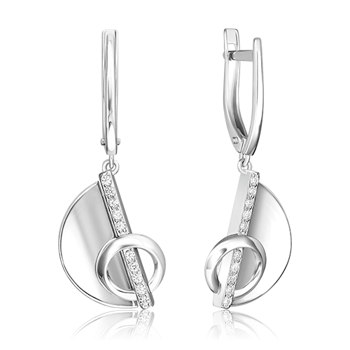 

Серьги подвески из серебра PLATINA jewelry 02-5062-00, фианит, 02-5062-00