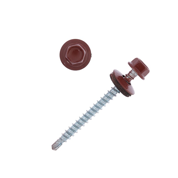 

Саморезы кровельные 4.8х50(51) RAL3005, темно-красн., 150 шт.