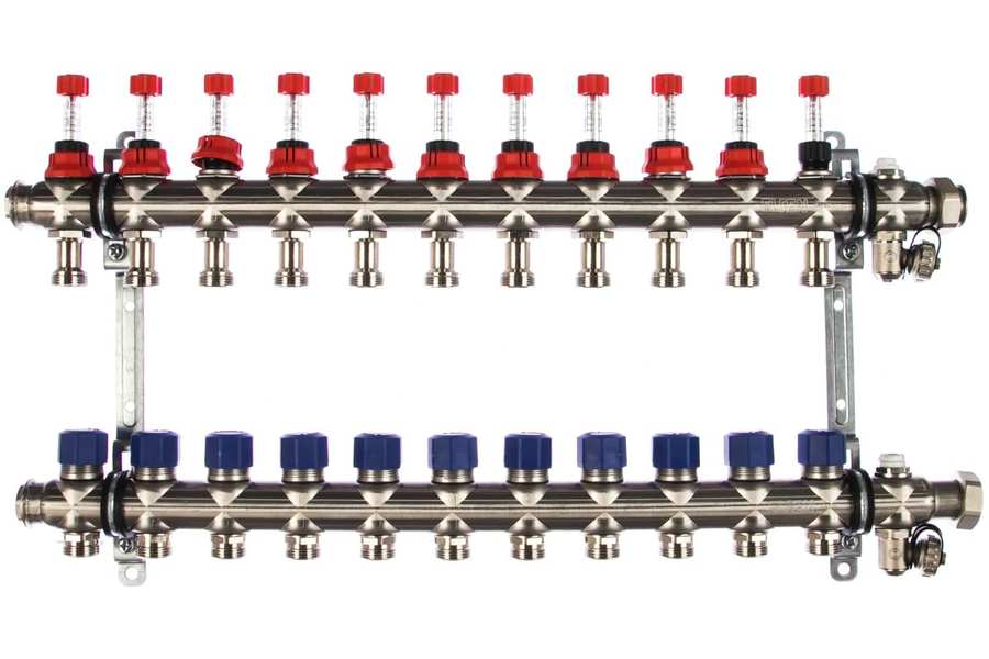 фото Аксессуар elsen коллекторная группа, 1", 10 контуров, размер отвода-3/4", с вентилями и ра