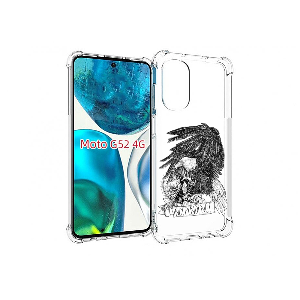 

Чехол MyPads черно белый сокол для Motorola Moto G82 / Moto G52, Прозрачный, Tocco