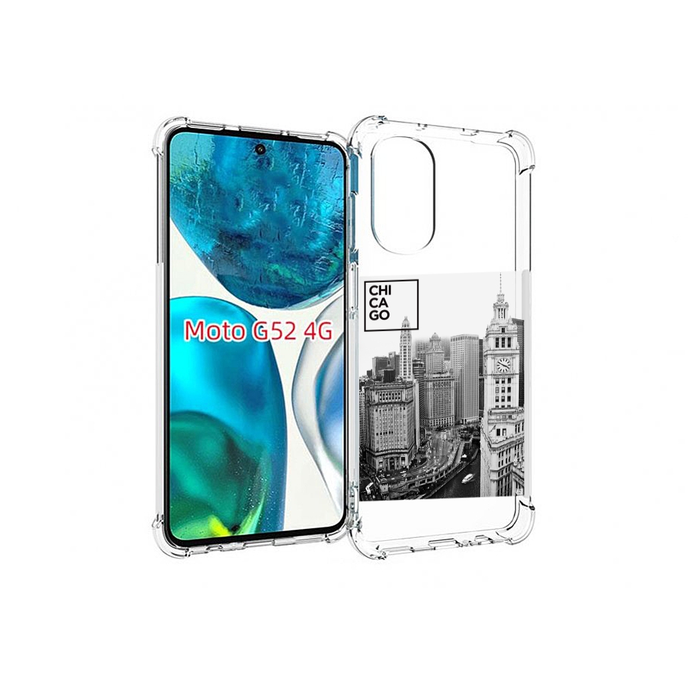 

Чехол MyPads черно белый чикаго для Motorola Moto G82 / Moto G52, Прозрачный, Tocco