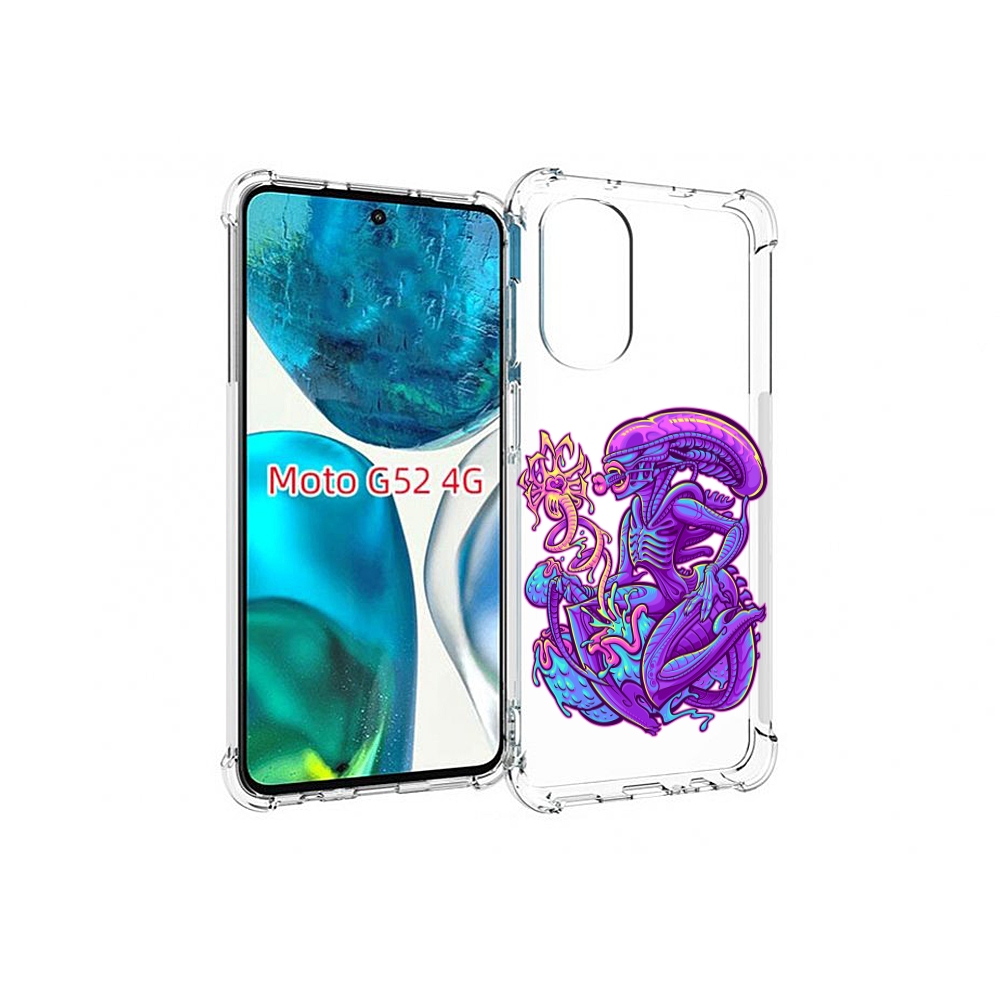 

Чехол MyPads чужой фиолетовый цвет для Motorola Moto G82 / Moto G52, Прозрачный, Tocco