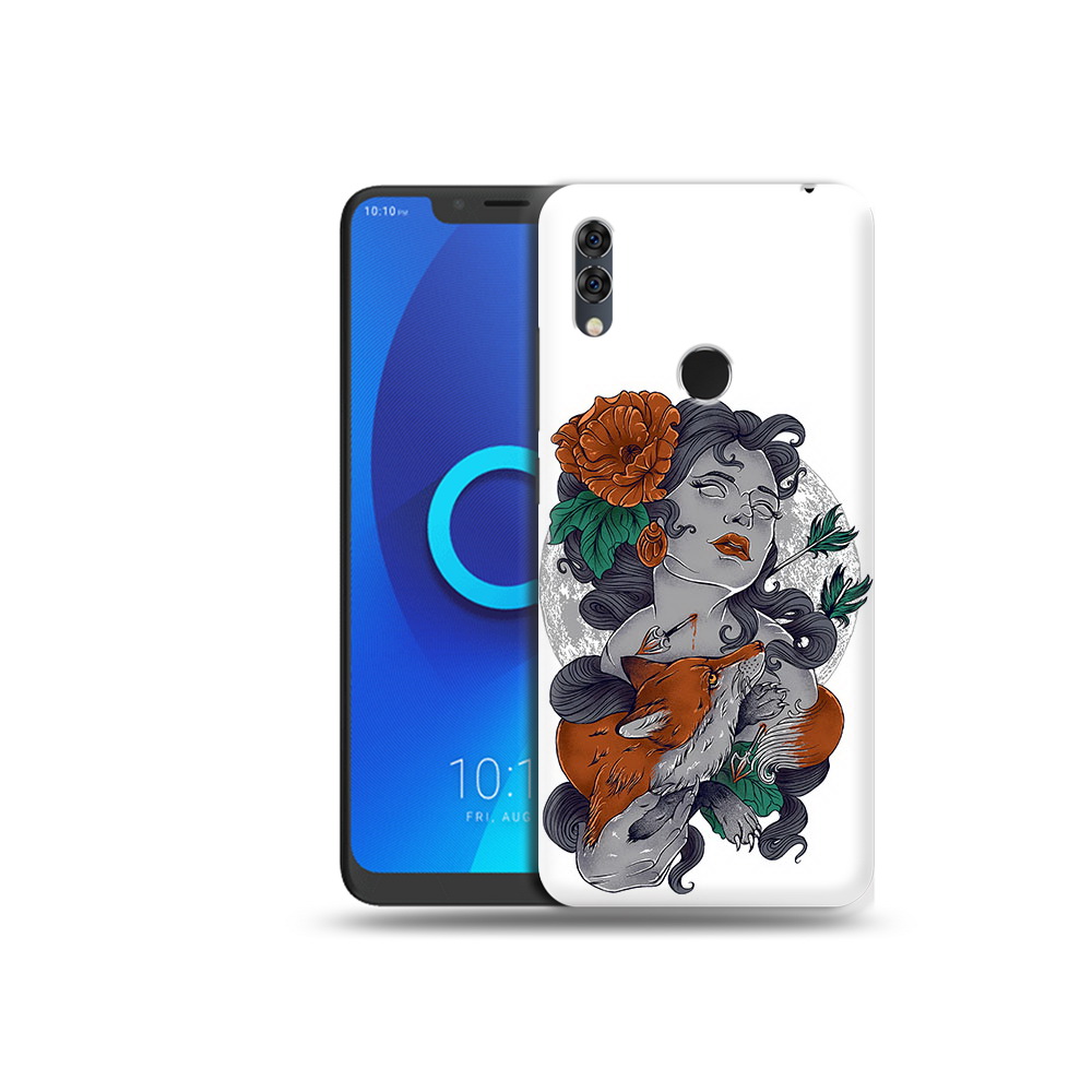 

Чехол MyPads Tocco для Alcatel 5V темная девушка с лисой, Прозрачный, Tocco