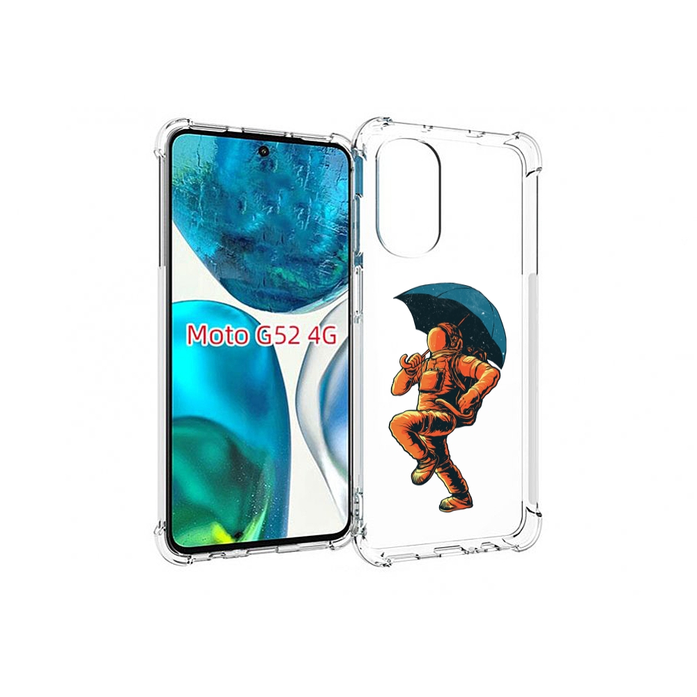 

Чехол MyPads шагающий космонавт с зонтом для Motorola Moto G82 / Moto G52, Прозрачный, Tocco