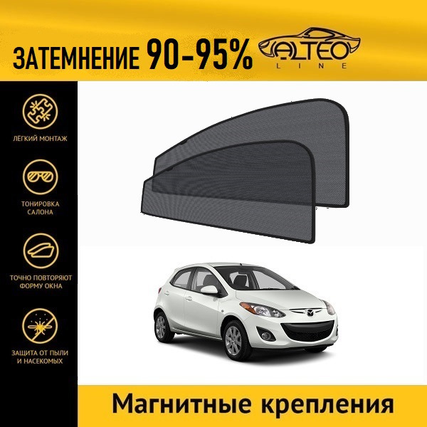 

Автошторки ALTEO на Mazda 2, 2поколение рестайлинг (2010-2015)