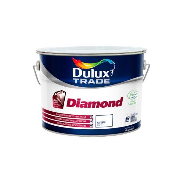 фото Dulux trade краска в/д diamond matt bw матовая 2,5 л