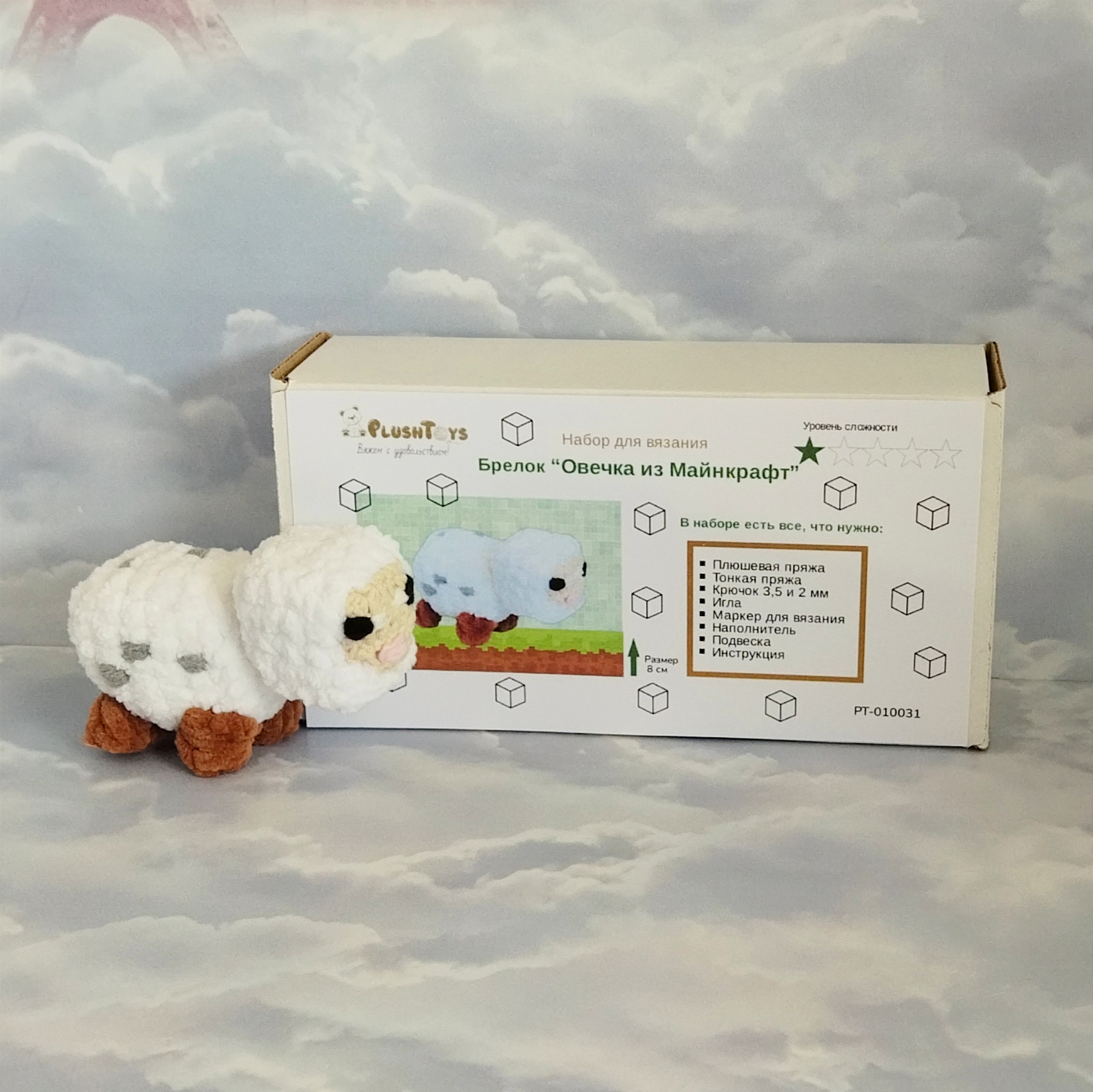 

Набор для вязания PlushToys Овечка из Майнкрафт PT-010031, Овечка из Майнкрафт