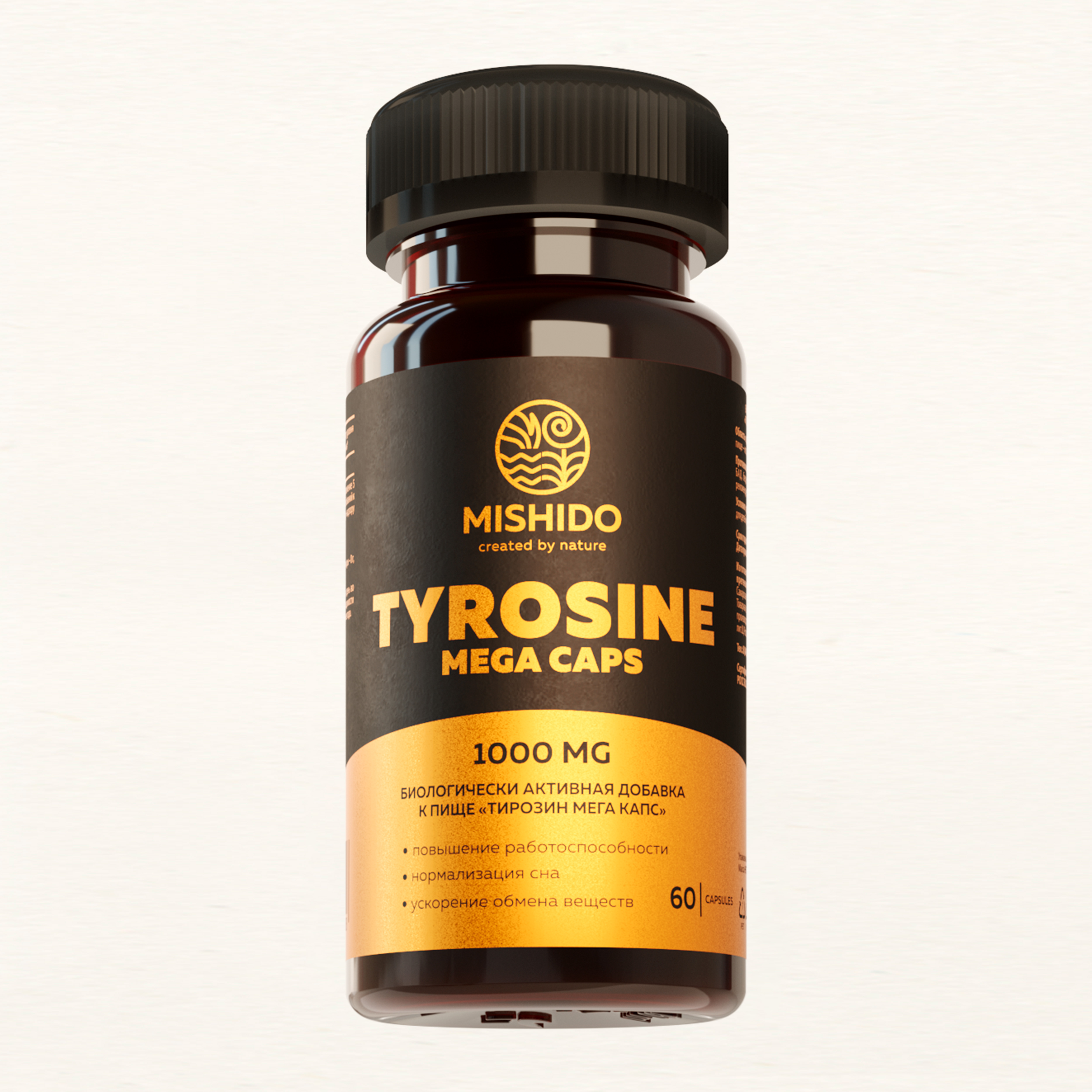 Тирозин MISHIDO 60 капсул l tyrosine 1000 мг 799₽